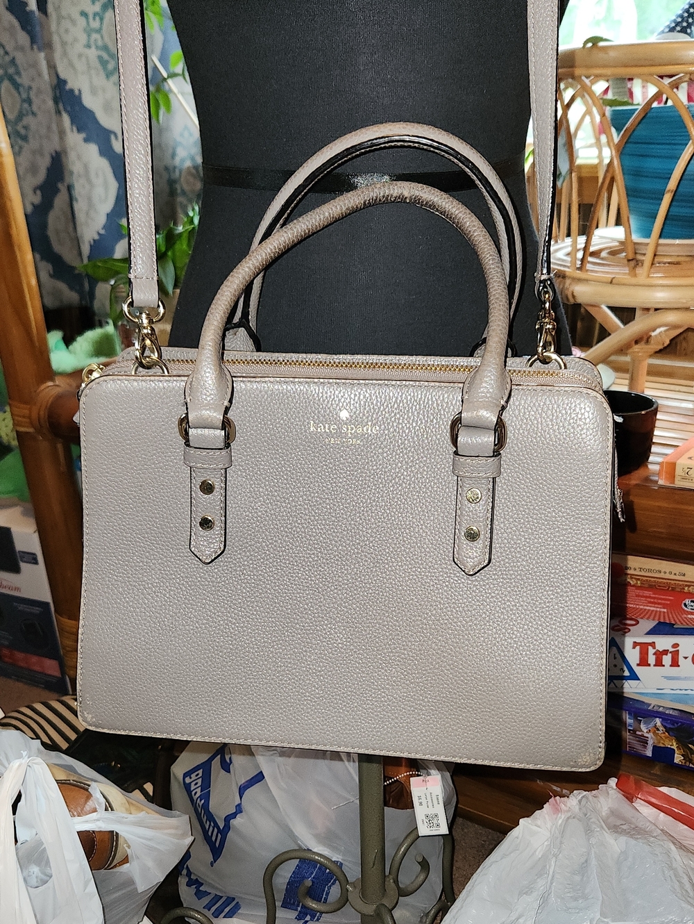 Gray Leather Kate Spade Bag